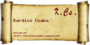Kardics Csaba névjegykártya