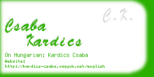 csaba kardics business card
